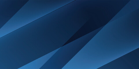 Obraz premium Black dark blue abstract background. Geometric. Line stripe triangle angle corner diagonal 3d. Gradient. Light, shadow. Grain noise grange. Matte metal metallic.Technology business. Design.Wide banner