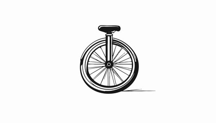 A black and white unicycle illustration. © ikhsan