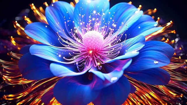 Digital technology purple future flower abstract background