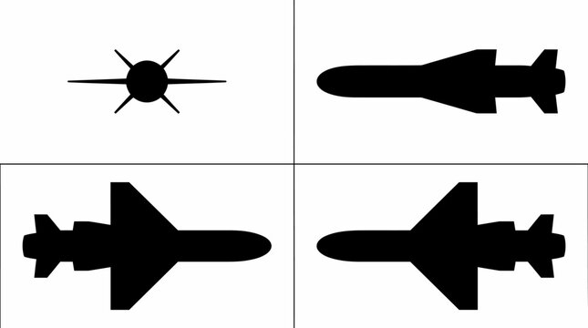 AGM-65 Maverick Air to Ground Tactical Missile Vector Silhouette