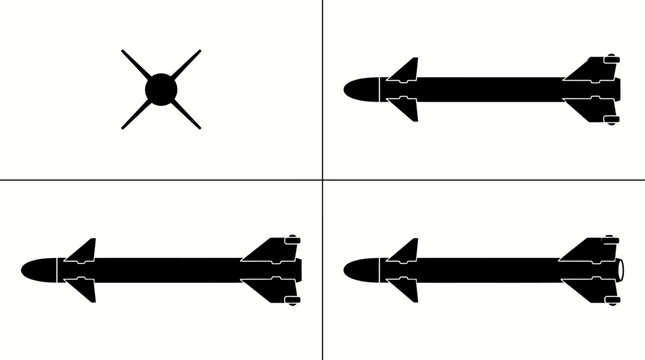 AIM-9 Sidewinder Air to Air Heat Seeking Missile Silhouette