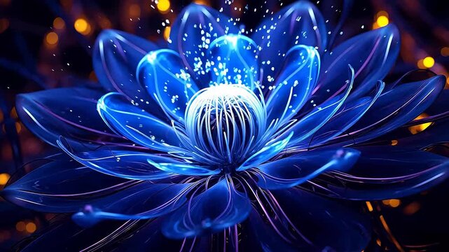 Digital technology purple future flower abstract background
