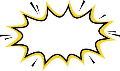 Comic Speech Bubble Burst Frame Pop Art Explosion Outline © Chandrasiri