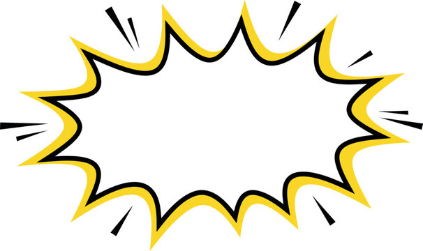 Comic Speech Bubble Burst Frame Pop Art Explosion Outline