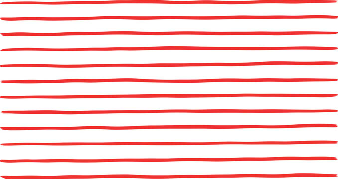 Red Hand Drawn Horizontal Lines Seamless Pattern Background