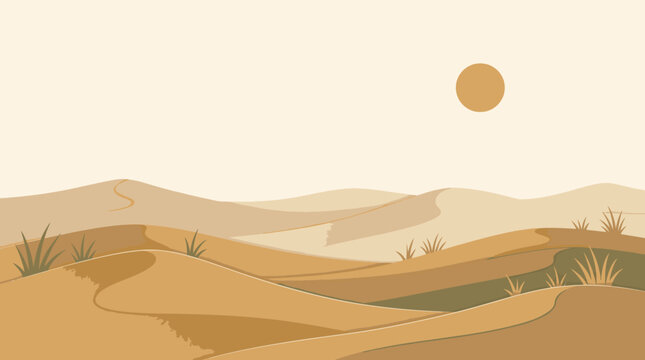 Undulating Sandy Desert Dunes With Gentle Ripples.