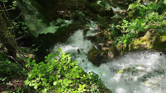 Bachkovo waterfalls cascade in Rhodopes Mountain, Plovdiv region, Bulgaria