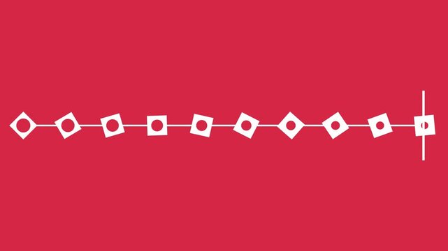 Minimalist loading bar animation with geometric square on red background, progress motion