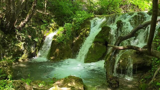 Bachkovo waterfalls cascade in Rhodopes Mountain, Plovdiv region, Bulgaria