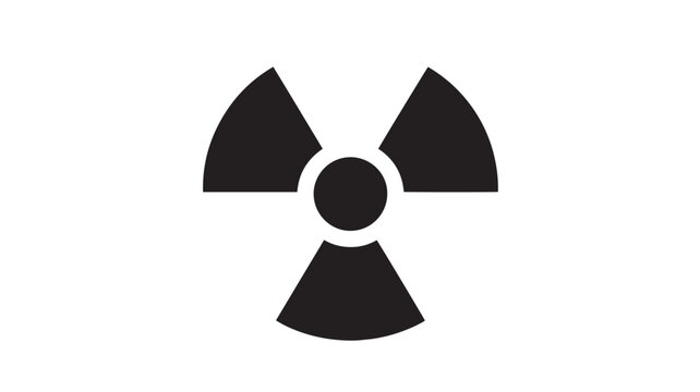 Radiation hazard symbol is presented as a clear and bold black icon to indicate the presence of dangerous radioactive materials in a facility.