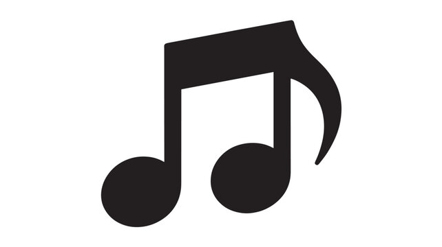 Music note icon represents a classic eighth note symbol used in musical notation and composition.