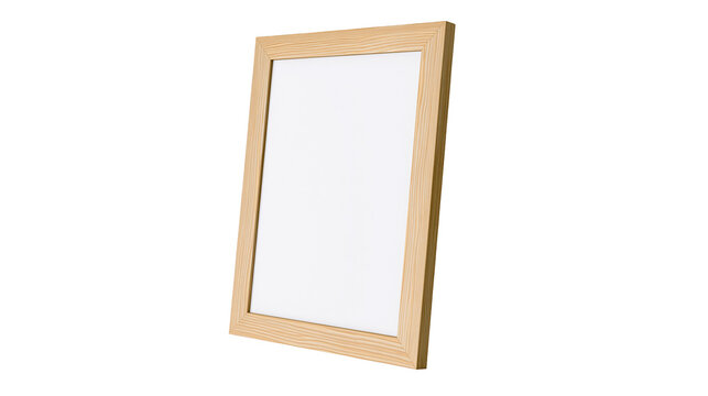 Rectangular wooden picture frame with white insert