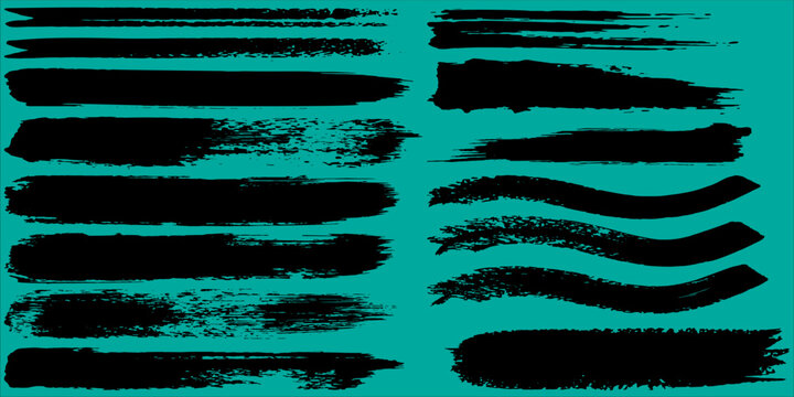 Beautiful Brushes vector collection. Grunge Elements - Brush strokes, ink paint brushes, grunge lines. Rectangle text box for social media and network. vector