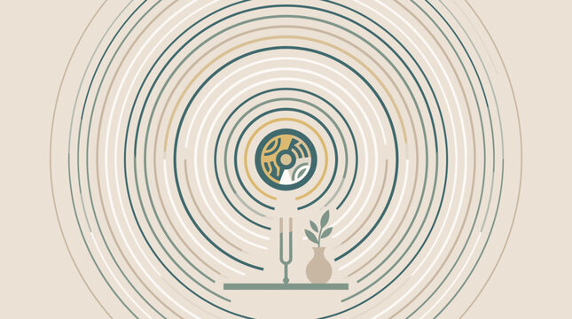 Stylized microphone with coin and plant icon.