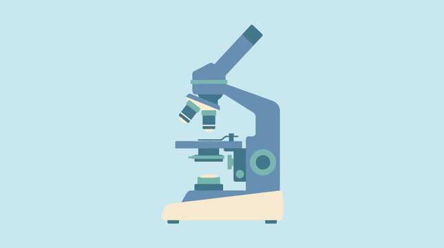 A flat vector illustration of a laboratory microscope