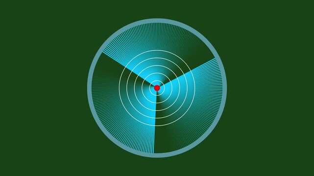 Matrix style green cyber radar sweep with bright scanning beam and high tech monitoring display. Ideal for security or sci-fi interface visuals. Provided with alpha channel  whit 4k video 