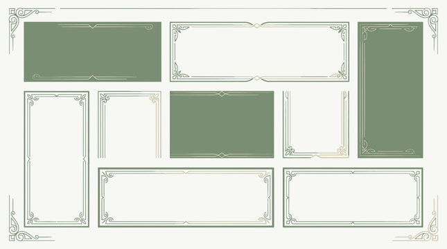 Elegant Decorative Frames and Borders Set, Vintage Calligraphic Design Elements