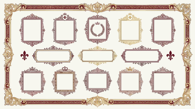 Ornate Vintage Frames and Borders Collection: Decorative Royal Elements