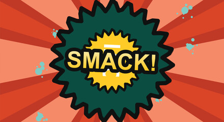 Comic book style smack effect with bold text and striking colors for graphic projects. © JAHIDUL STOCK