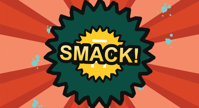 Comic book style smack effect with bold text and striking colors for graphic projects.
