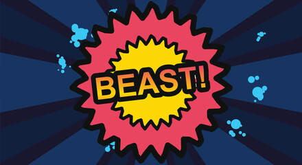 Comic book style beast effect with powerful text and intense colors for impact. © JAHIDUL STOCK