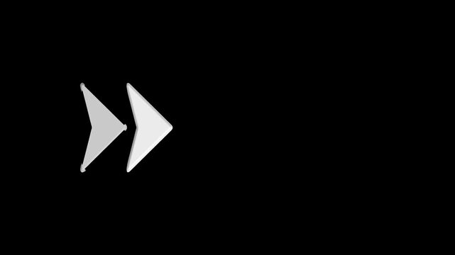Minimalist animated arrow sequence loop, modern ui directional pointer motion clean white arrows on black background, for interface and navigation