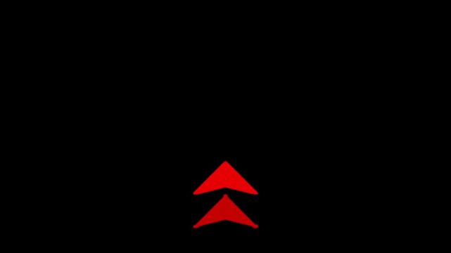 Red arrow pointer animation moving upward on black background, for ui navigation, and directional emphasis
