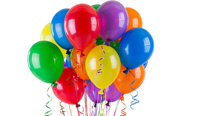 Bunch of colorful party balloons with ribbons © Elvin