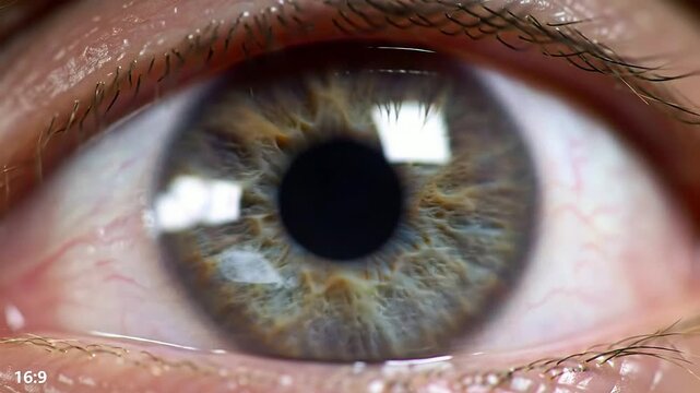 Close-Up CGI Animation of Human Iris Dilating and Contracting in Response to Light Conditions for Medical and Educational Use