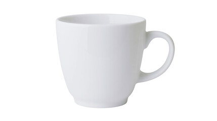 White ceramic coffee mug with handle
