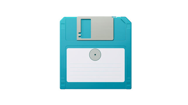 Turquoise 3 5 inch floppy disk with grey slider
