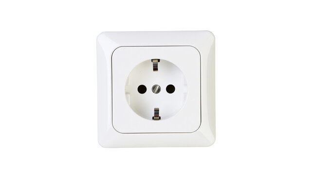 White European electrical socket with three holes