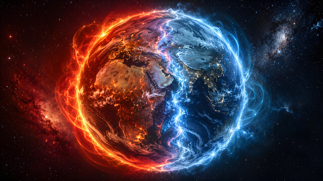 Earth divided by contrasting global climate zones
