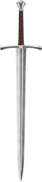 Medieval Steel Broadsword Isolated on Transparent Background