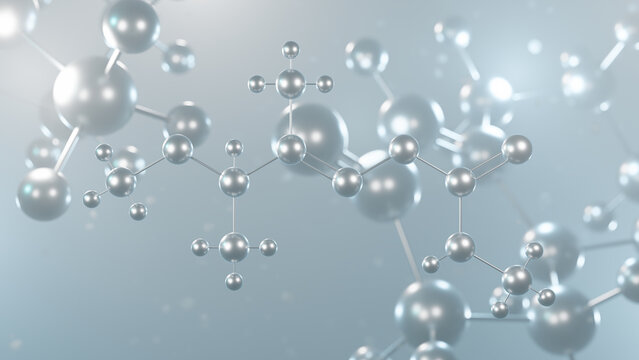 Butocarboxim molecular structure, 3d model molecule, carbamate insecticide structural chemical formula view from a microscope