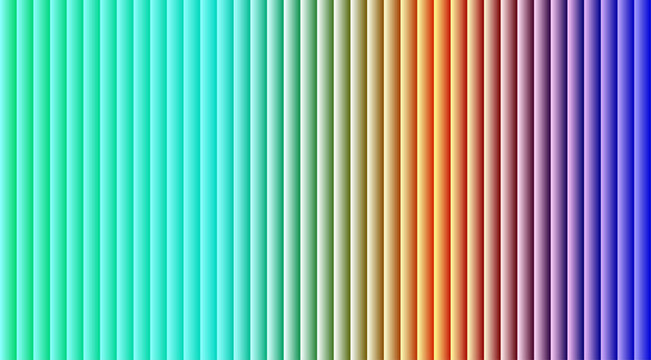 Vertical gradient background, with parallel stripes, in cyan, yellow, orange, and purple, transitions lines