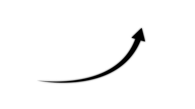 Directional arrow loop animation. Animated arrows for the overlay video layer. 4k animation.Business growth arrow and graph chart.