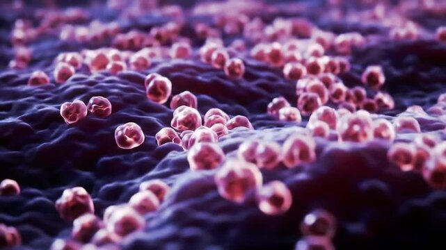 Close-Up Visualization of Muscle Fibers with Glycogen Granules Stacked Between Myofibrils in a Detailed Cellular Structure