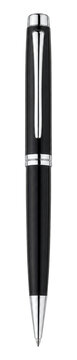 Elegant black ballpoint pen isolated on transparent background