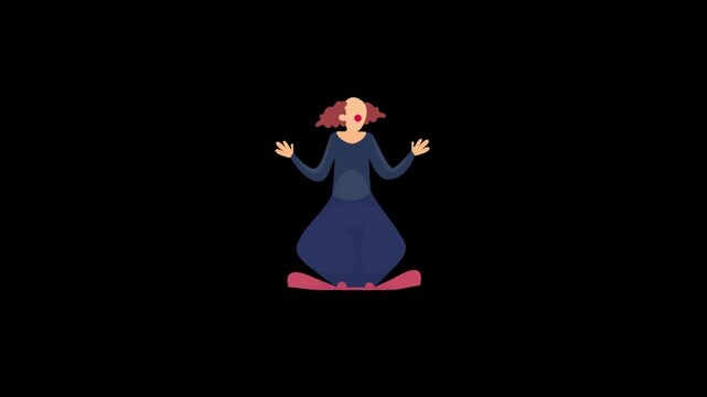 Circus Clown Performer Flat Animation Icon