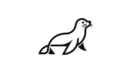 Black line drawing of a seal. © jagoan