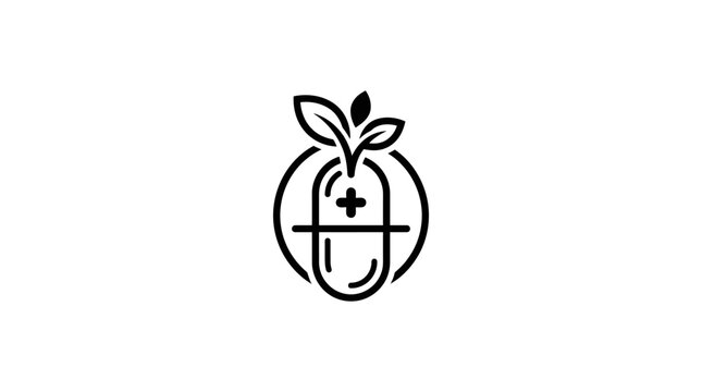 Black line drawing medical cross logo.