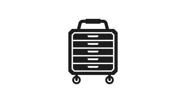 Black rolling tool chest box.