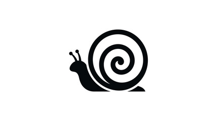 Black snail icon on white background. © jagoan