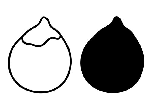 Wasabi pea minimalist icon, in outline and silhouette design for food theme