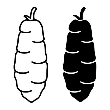 Oca minimalist icon, in outline and silhouette design for food theme