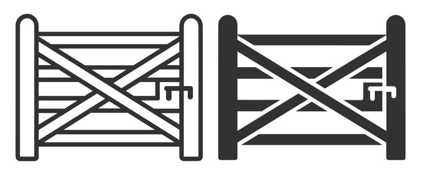 farm gate icon set vector illustration on transparent background