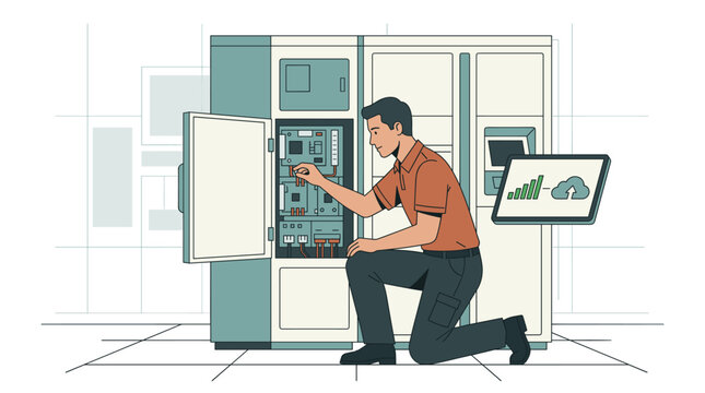 IT specialist servicing network hardware and cloud connectivity