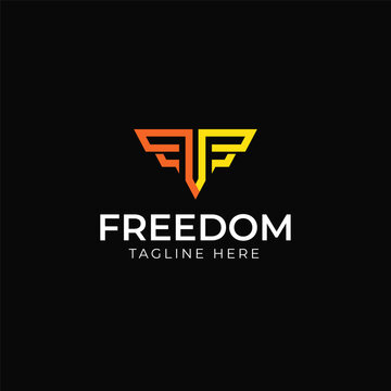 Initial Letter F FF Freedom Logo Design Inspiration