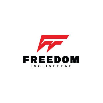Initial Letter F FF Freedom Logo Design Inspiration